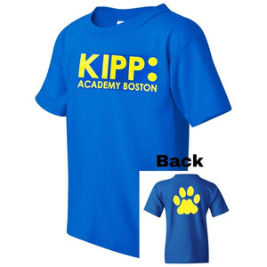 KIPP Academy Boston Royal Blue Short Sleeve T-Shirt - Youth Sizes - Screen Printed - Boston School Uniform