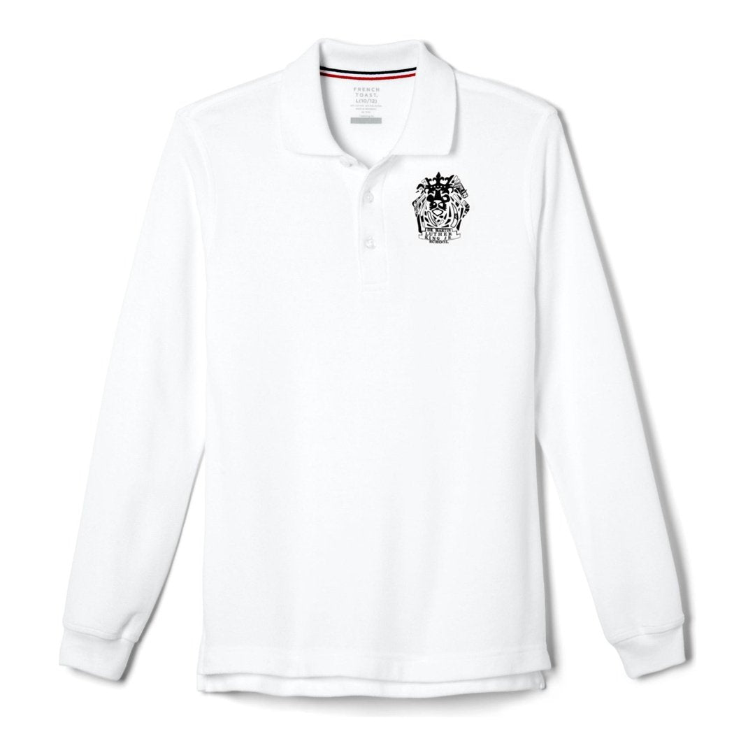 Martin Luther King Jr. K-3 White Long Sleeve Polo - Husky Kids