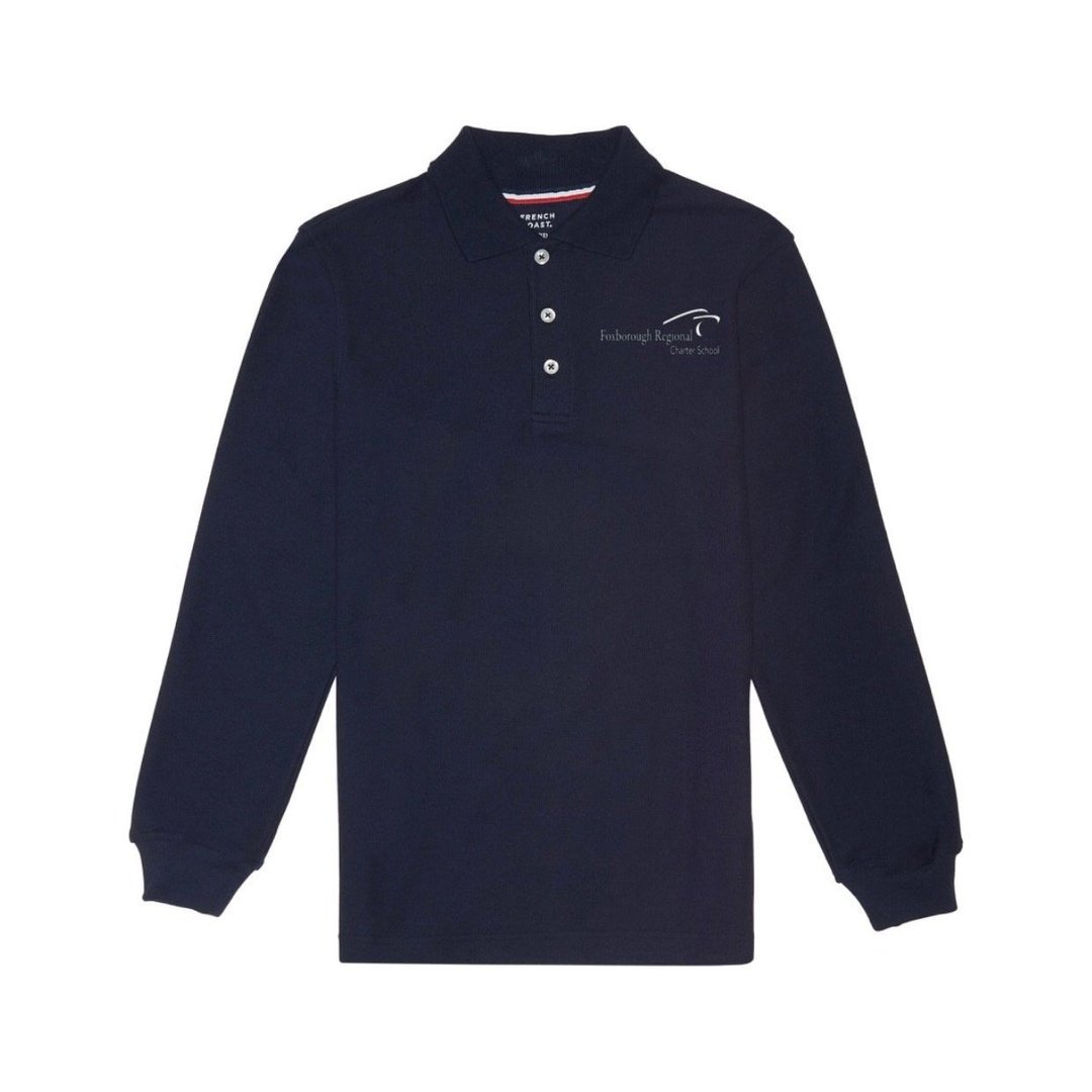 Foxborough Regional Charter Long Sleeve Polo - Adult - Screen Printed - Boston School Uniform